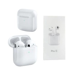 AUSCULTADORES SEM FIO PRO 5 COM ESTOJO DE CARREGAMENTO BLUETOOTH V5.0+EDR BRANCO